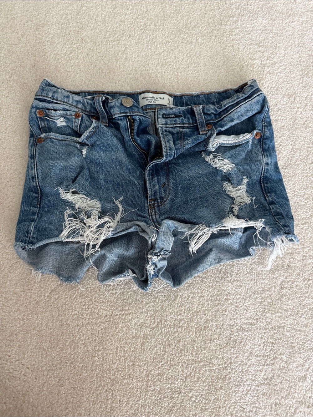 Abercrombie & Fitch Distressed Light Blue Denim Cutoff Shorts